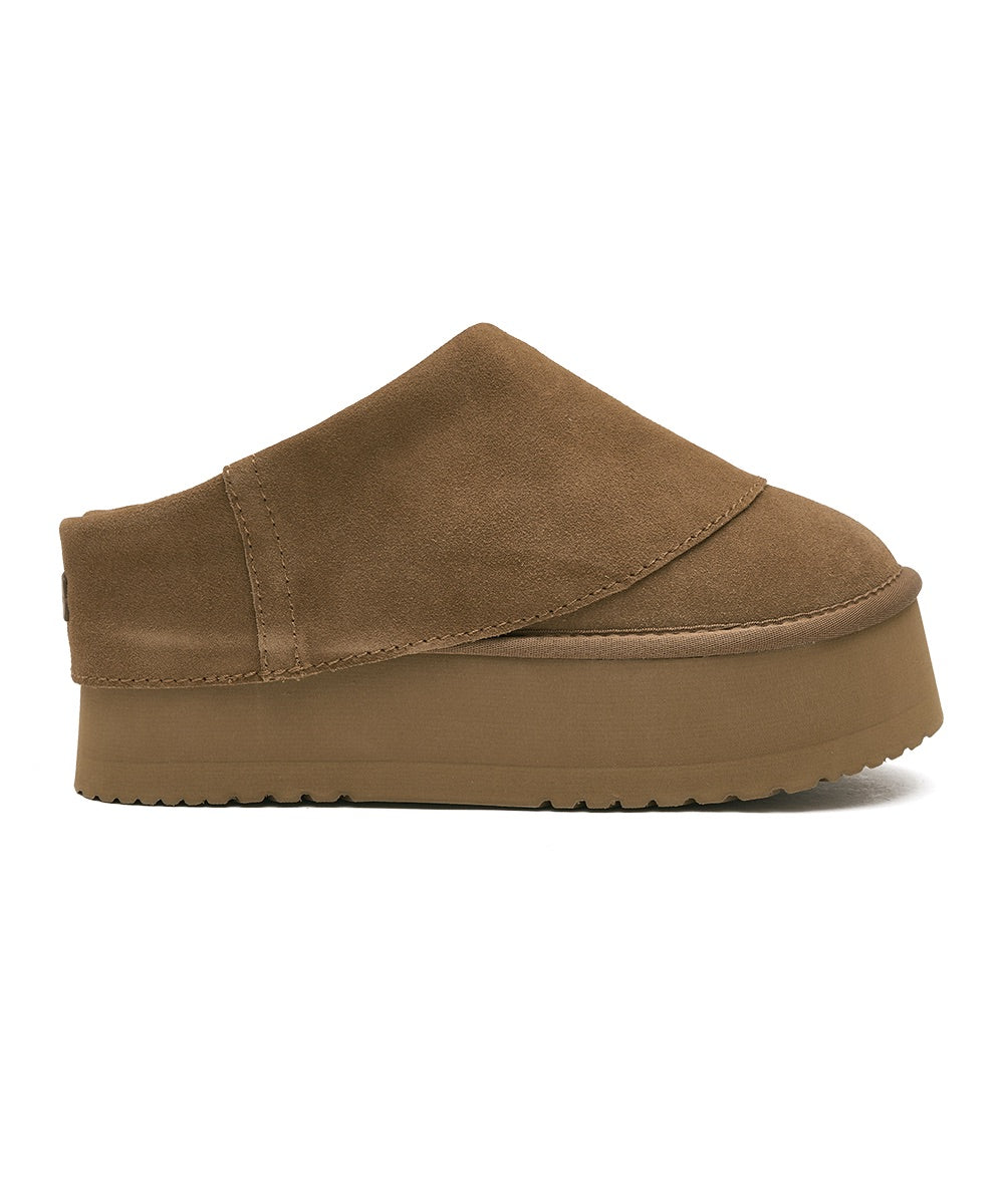 รองเท้าเปิดส้น MAXI FOLDED MULE - CHESTNUT