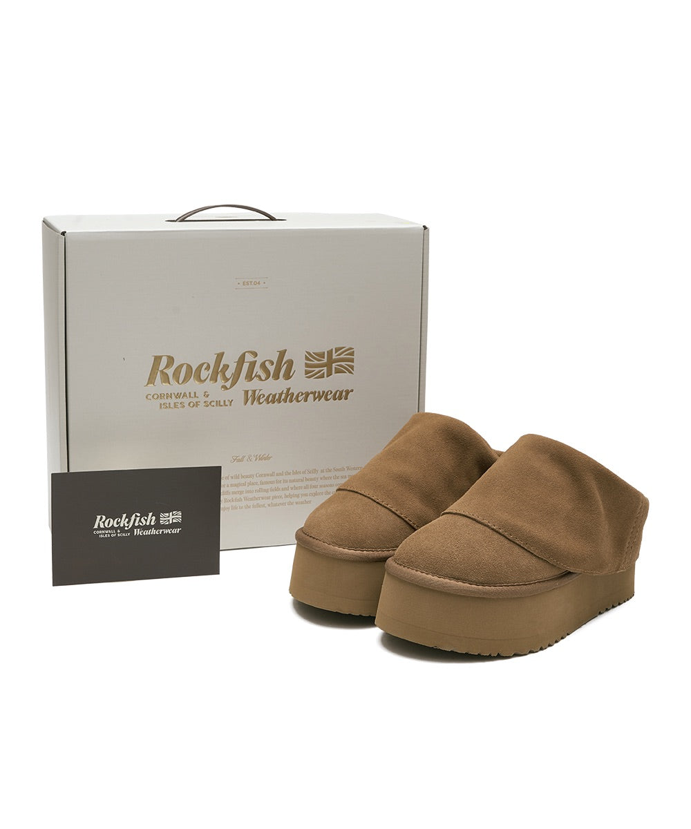 รองเท้าเปิดส้น MAXI FOLDED MULE - CHESTNUT