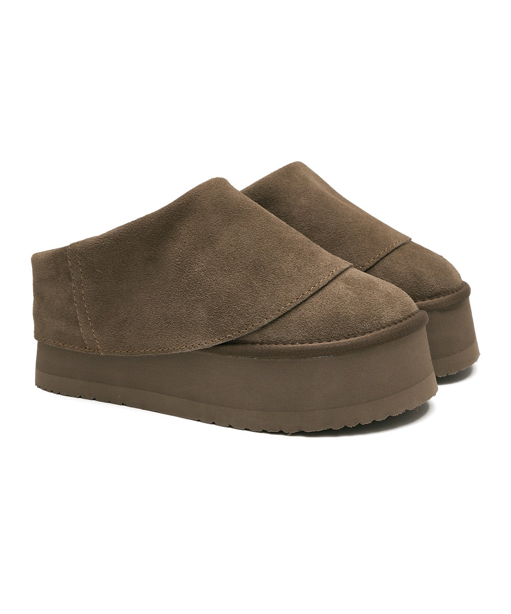 รองเท้าเปิดส้น MAXI FOLDED MULE - COCOA