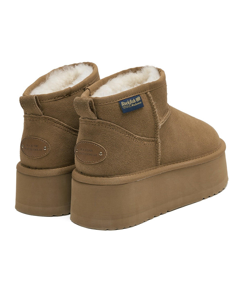 รองเท้าบูทกันหนาว ORIGINAL MAXI FLATFORM BOOTS MINI (3.5inch) - CHESTNUT