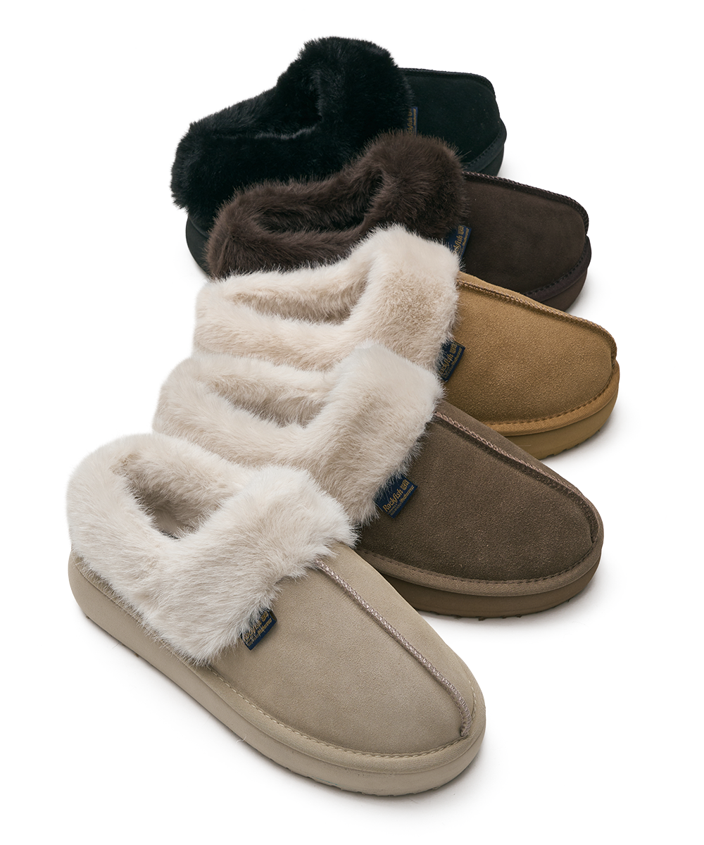 รองเท้าเปิดส้น CLOUDY FLATFORM FUR MULE - SAND