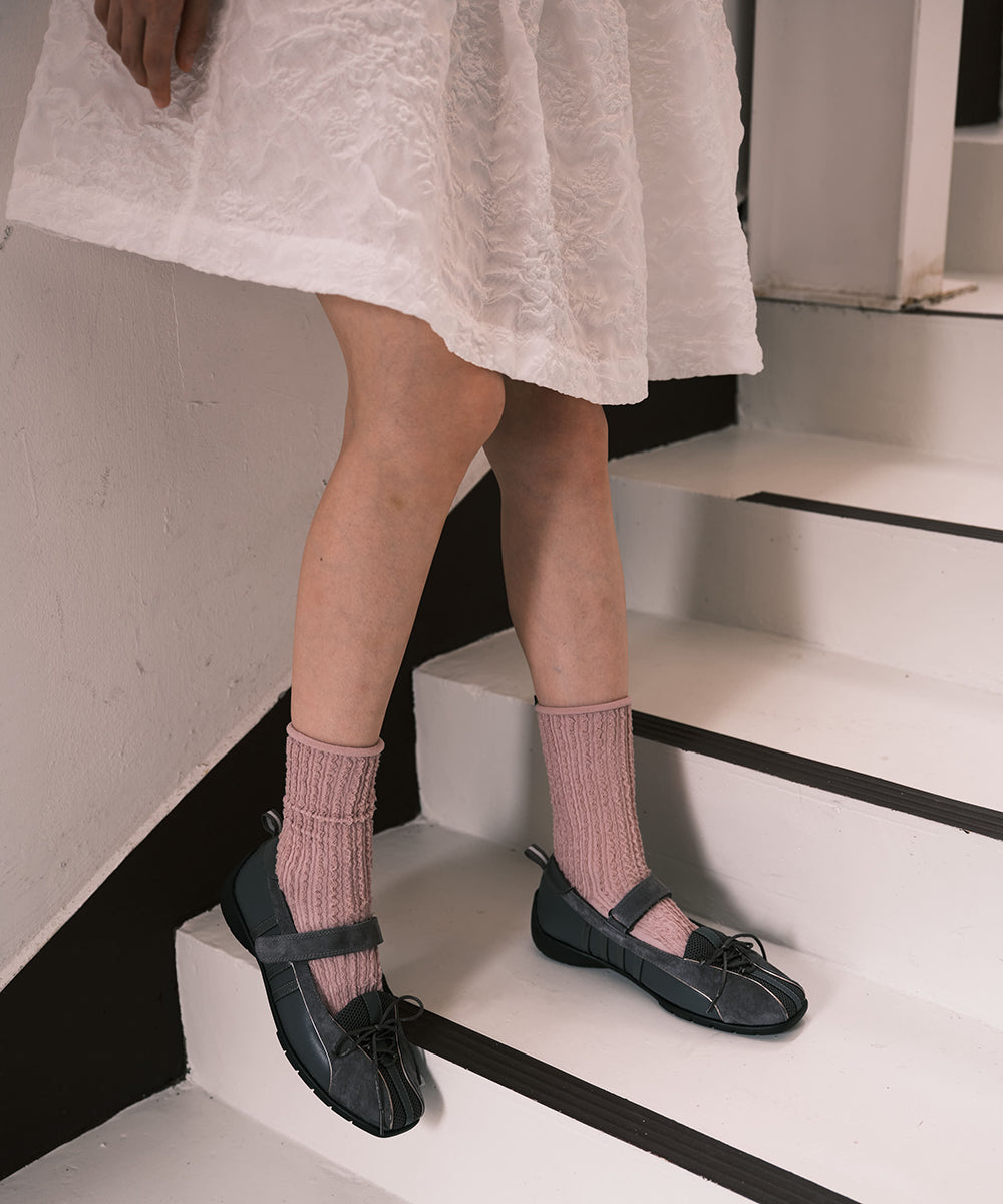 รองเท้าผ้าใบ BLISS VELCRO SNEAKERS - CHARCOAL