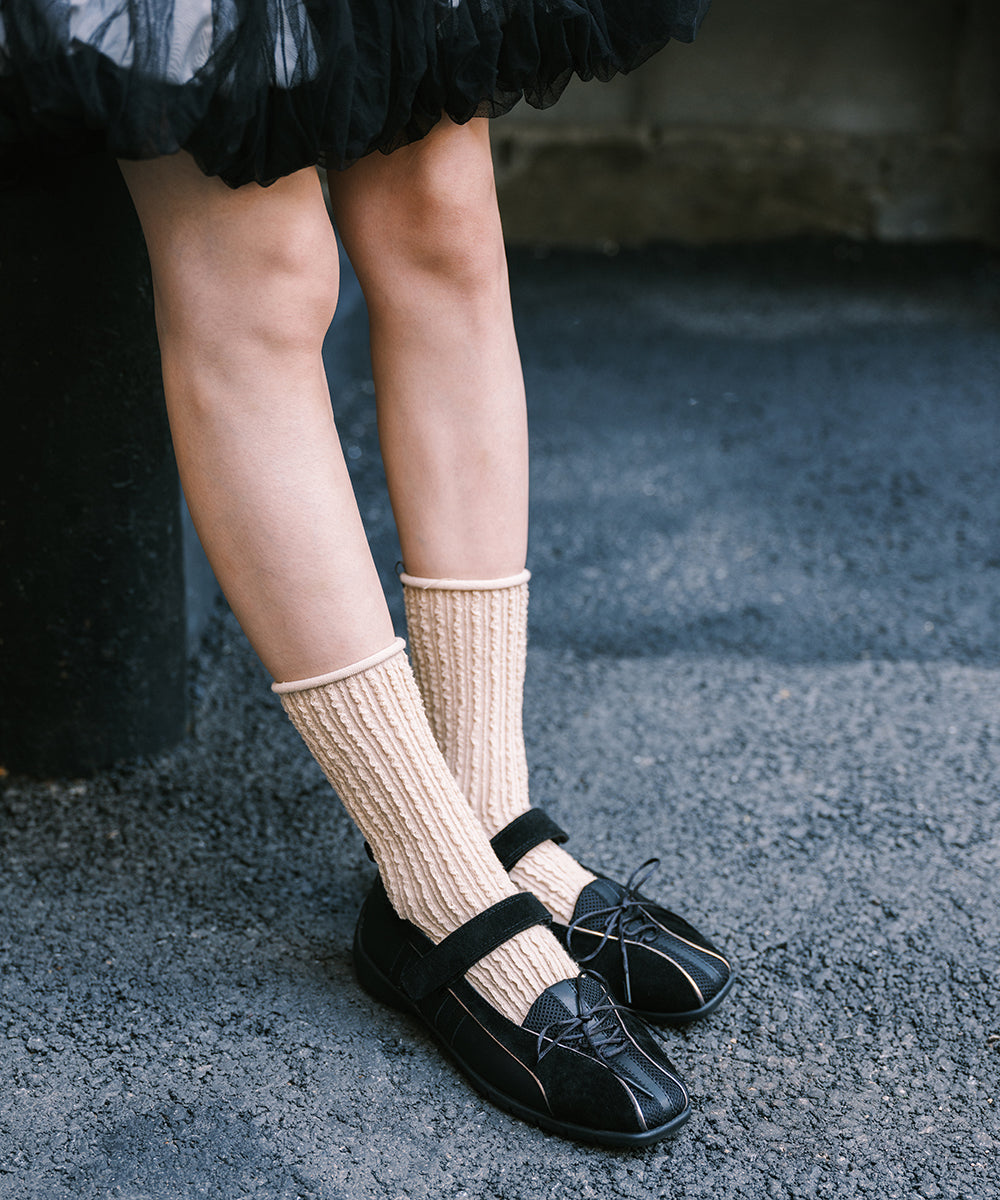 รองเท้าผ้าใบ BLISS VELCRO SNEAKERS - BLACK