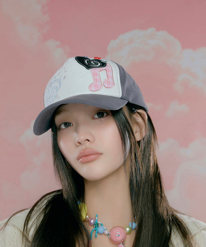 หมวกแก๊ป X ILLIT PATCHWORK CAP - DARK GREY