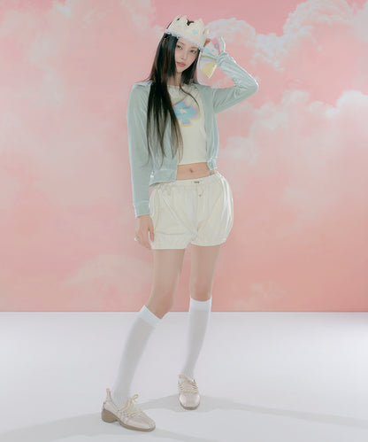 รองเท้าผ้าใบ X ILLIT BLISS HEELS LACEUP SNEAKERS - PINK BEIGE