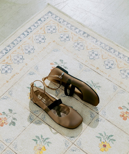 รองเท้าเจลลี่ GLAIR BANDING FLAT - MATT BROWN