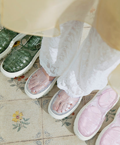 รองเท้าเจลลี่ GLAIR FLATFORM FISHERMAN SANDALS - CLEAR SILVER GLITTER