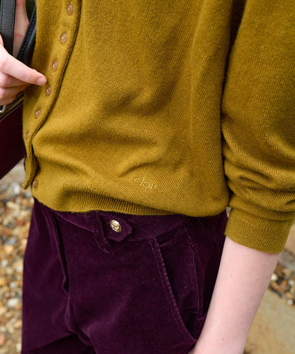 เสื้อคาร์ดิแกน CLASSIC WOOL CARDIGAN - OLIVE