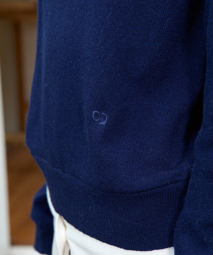 เสื้อสเวตเตอร์ LAYERED PULLOVER - NAVY/IVORY