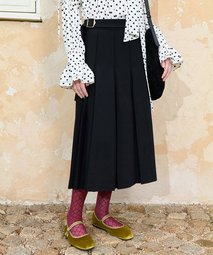 กระโปรงพลีท PLEATS SKIRT - BLACK