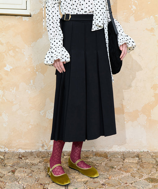 กระโปรงพลีท PLEATS SKIRT - BLACK