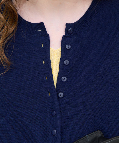 เสื้อคาร์ดิแกน CLASSIC WOOL CARDIGAN - NAVY