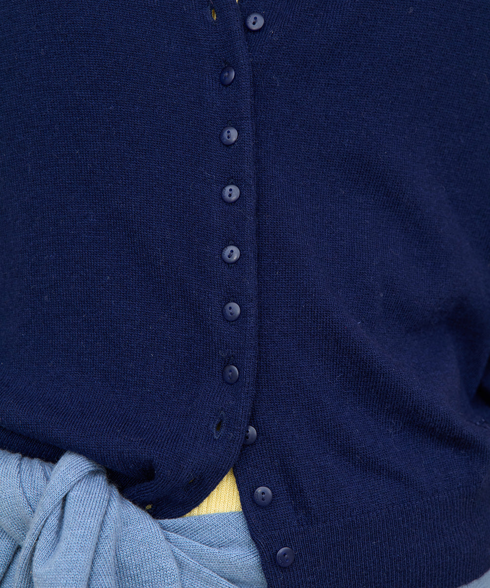 เสื้อคาร์ดิแกน CLASSIC WOOL CARDIGAN - NAVY