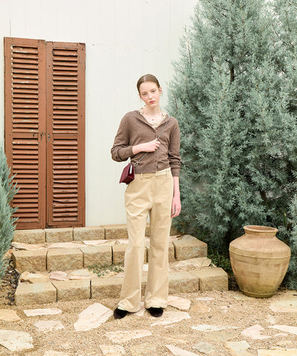 เสื้อคาร์ดิแกน CLASSIC WOOL CARDIGAN - BROWN