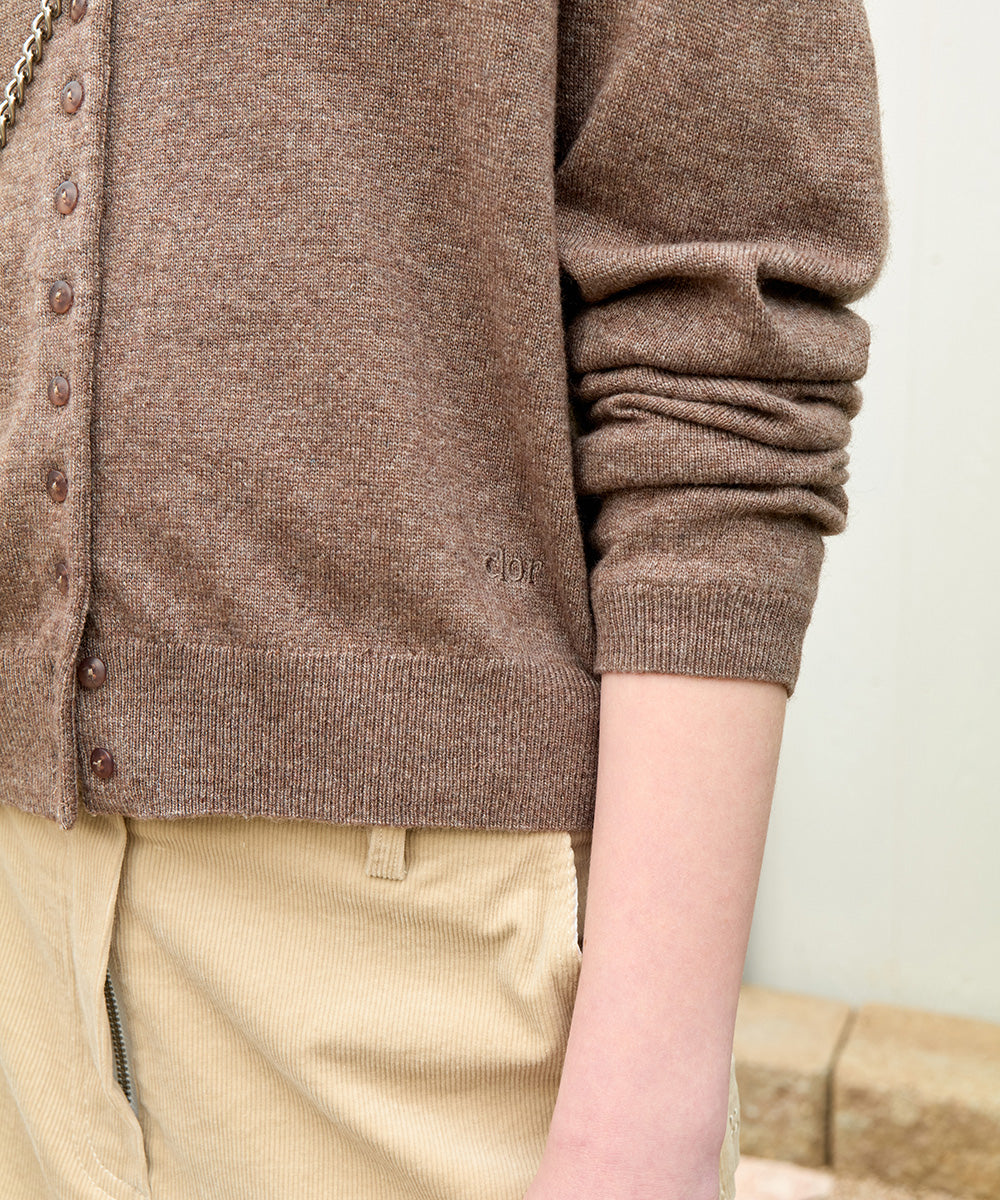 เสื้อคาร์ดิแกน CLASSIC WOOL CARDIGAN - BROWN