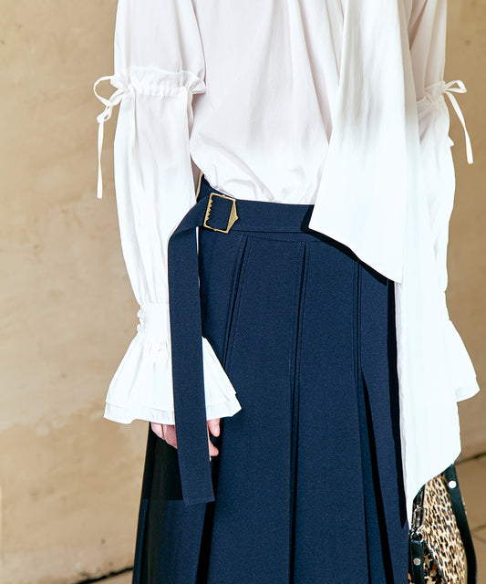 กระโปรงพลีท PLEATS SKIRT - NAVY