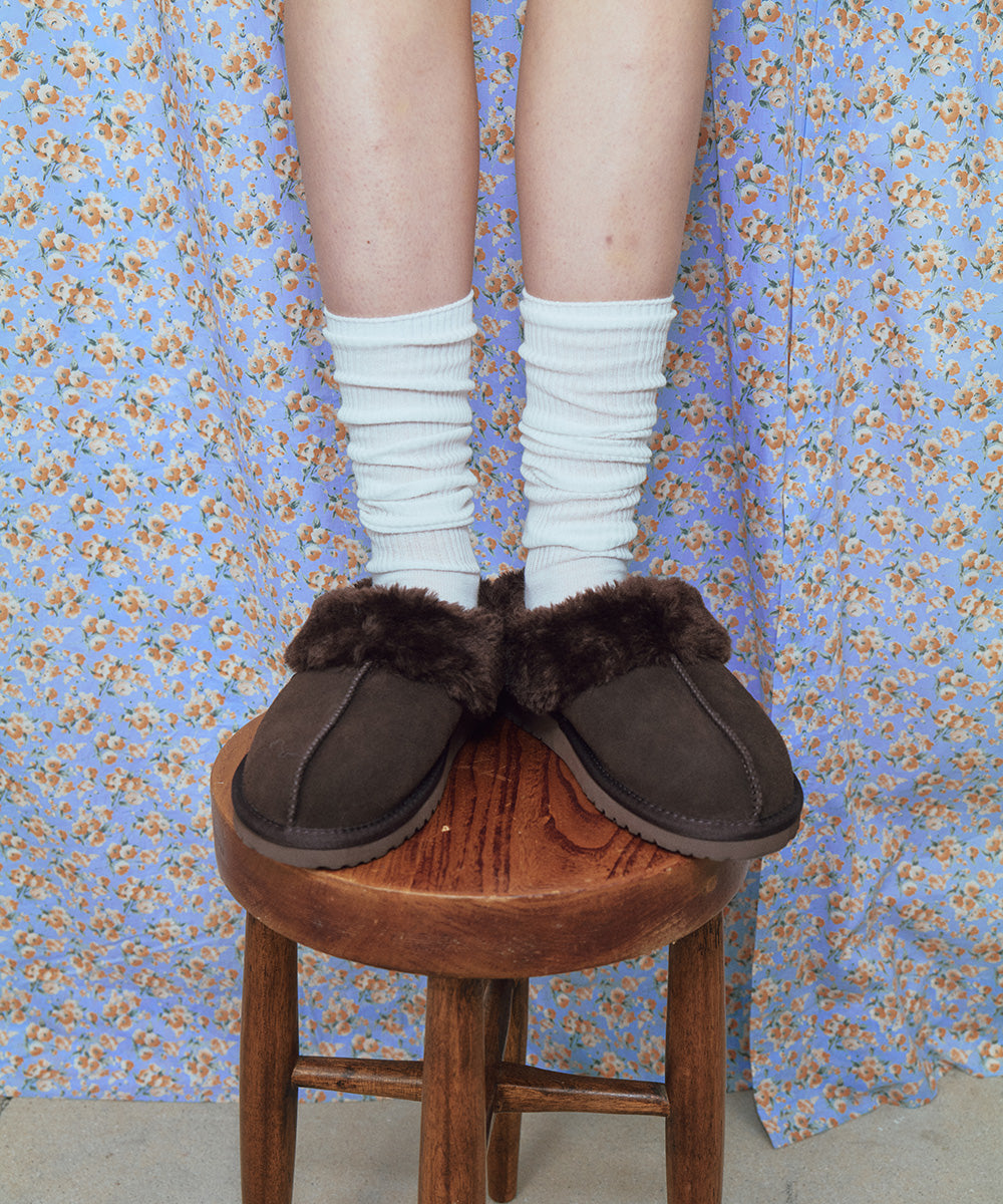 รองเท้าเปิดส้น ORIGINAL WINTER FUR MULE - CHOCO