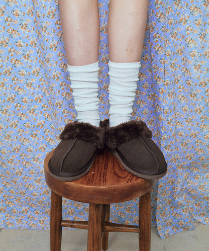 รองเท้าเปิดส้น ORIGINAL WINTER FUR MULE - CHOCO