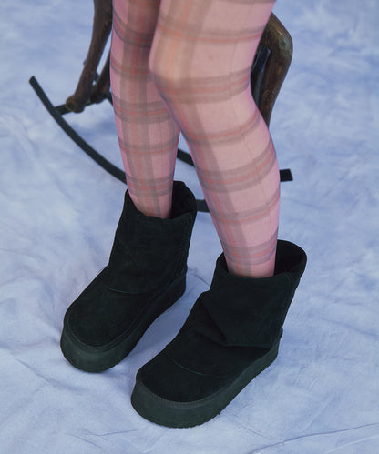 MAXI FOLDED BOOTS SHORT (6inch) - BLACK