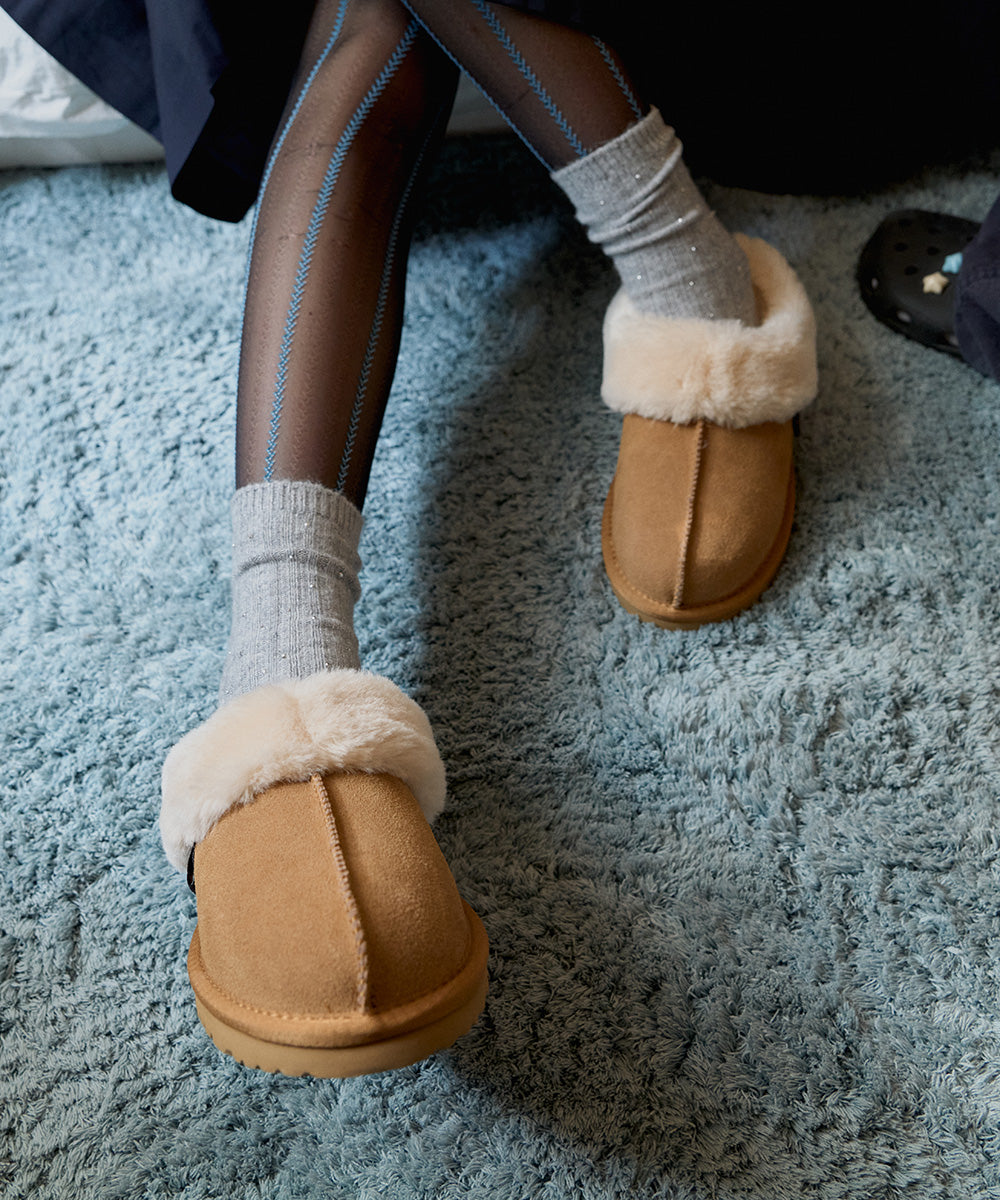 รองเท้าเปิดส้น ORIGINAL WINTER FUR MULE - CHESTNUT