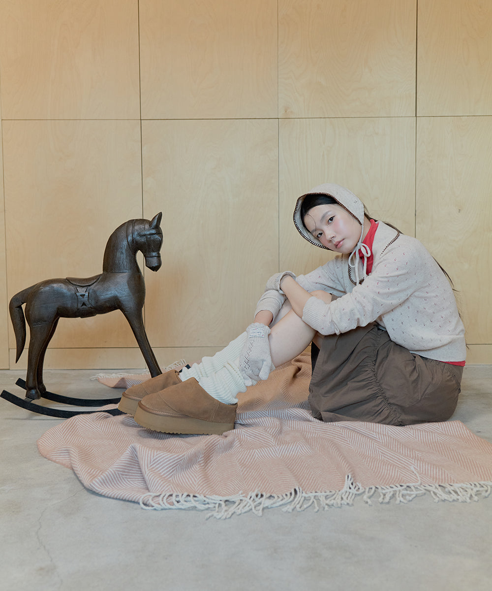 รองเท้าเปิดส้น MAXI FOLDED MULE - CHESTNUT