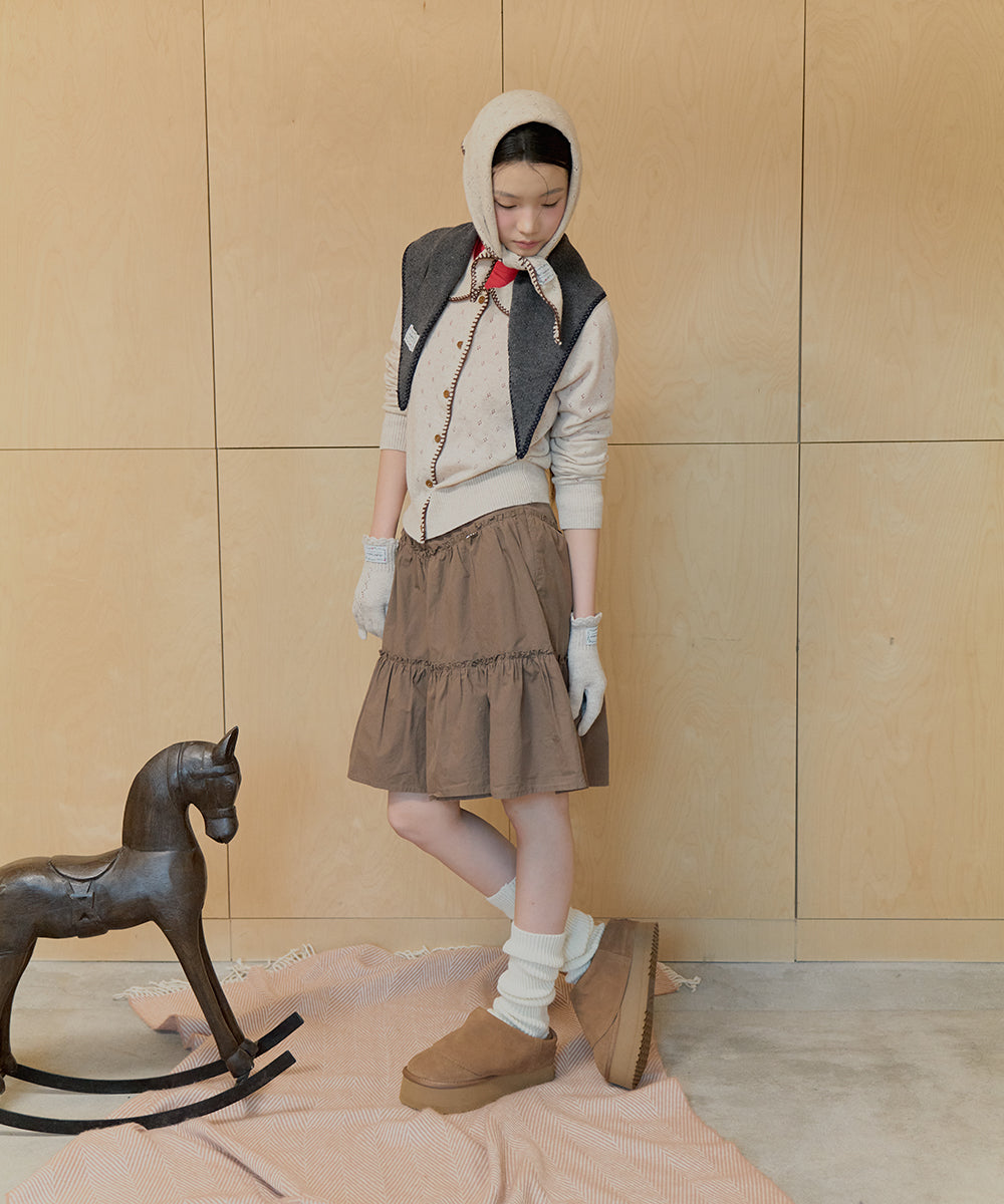 รองเท้าเปิดส้น MAXI FOLDED MULE - CHESTNUT