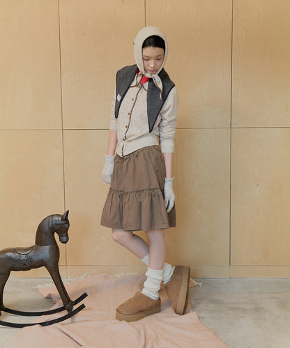 รองเท้าเปิดส้น MAXI FOLDED MULE - CHESTNUT