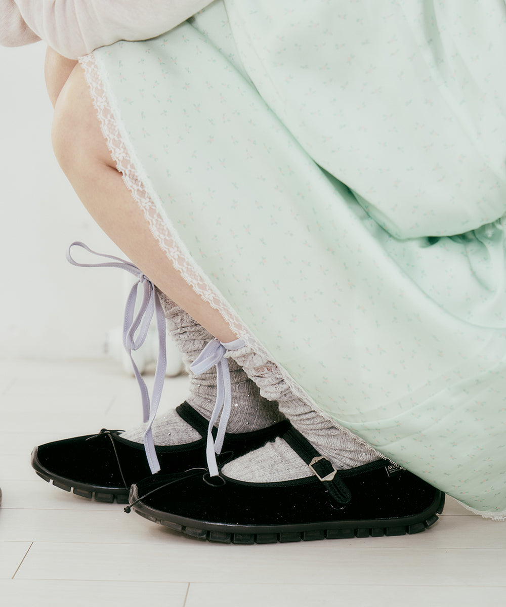 รองเท้าแมรี่เจน BELLA MARYJANES(PEBBLE SOLE) - GLITTER BLACK