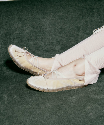 รองเท้าแมรี่เจน BELLA CROSS BANDING FLATS(PEBBLE SOLE) - CREAM