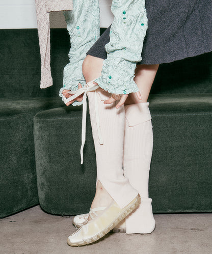 รองเท้าแมรี่เจน BELLA CROSS BANDING FLATS(PEBBLE SOLE) - CREAM