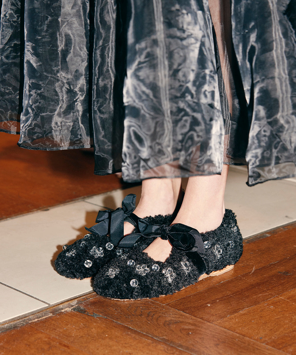 X SUSAN FANG FURRY MARYJANE - BLACK