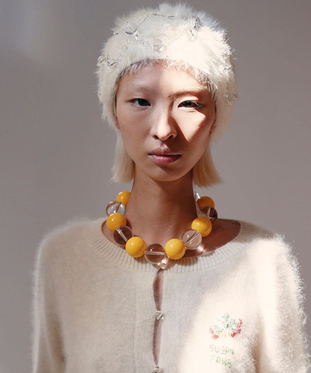 หมวกบีนนี่ X SUSAN FANG FURRY BUBBLE HAT - WHITE