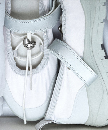 รองเท้าแมรี่เจน FLATFORM STRING MARYJANE - LIGHT GREY