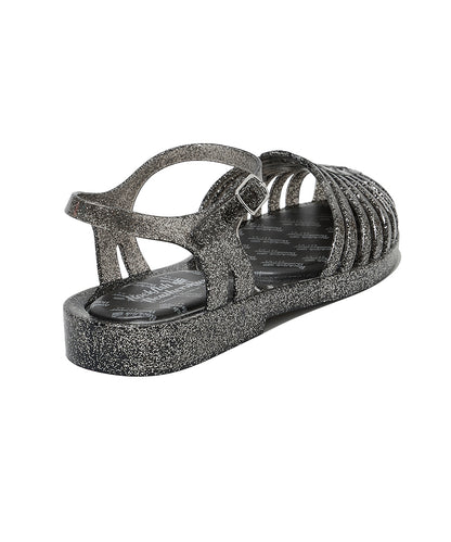 รองเท้าเจลลี่ GLAIR STRAPPY SANDALS - BLACK GLITTER