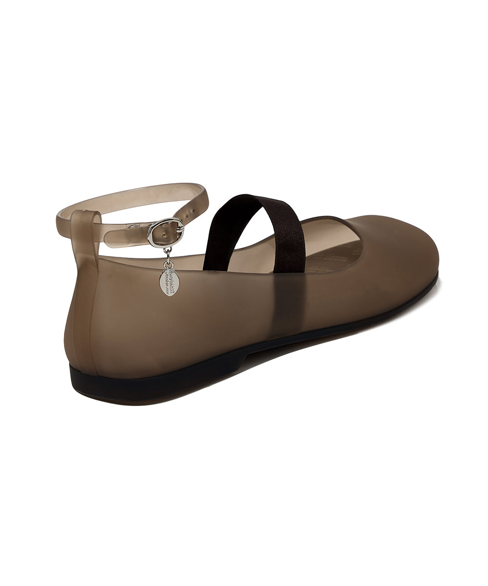 รองเท้าเจลลี่ GLAIR BANDING FLAT - MATT BROWN