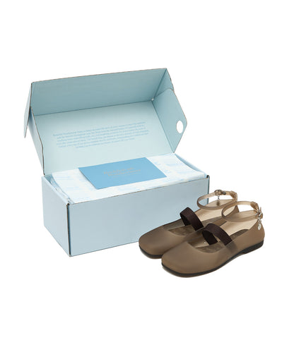 รองเท้าเจลลี่ GLAIR BANDING FLAT - MATT BROWN