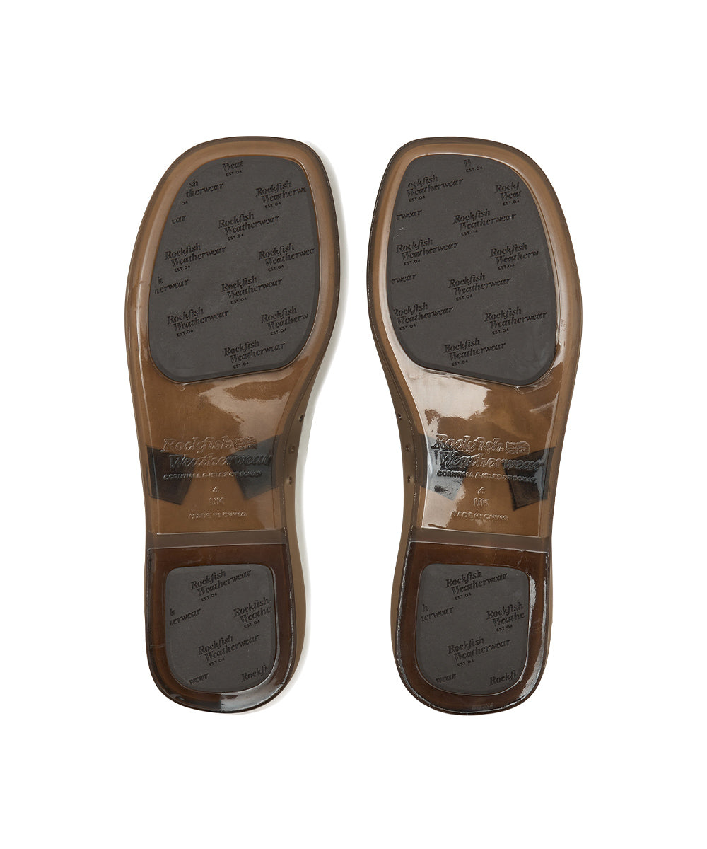 รองเท้าเจลลี่ GLAIR BANDING FLAT - MATT BROWN