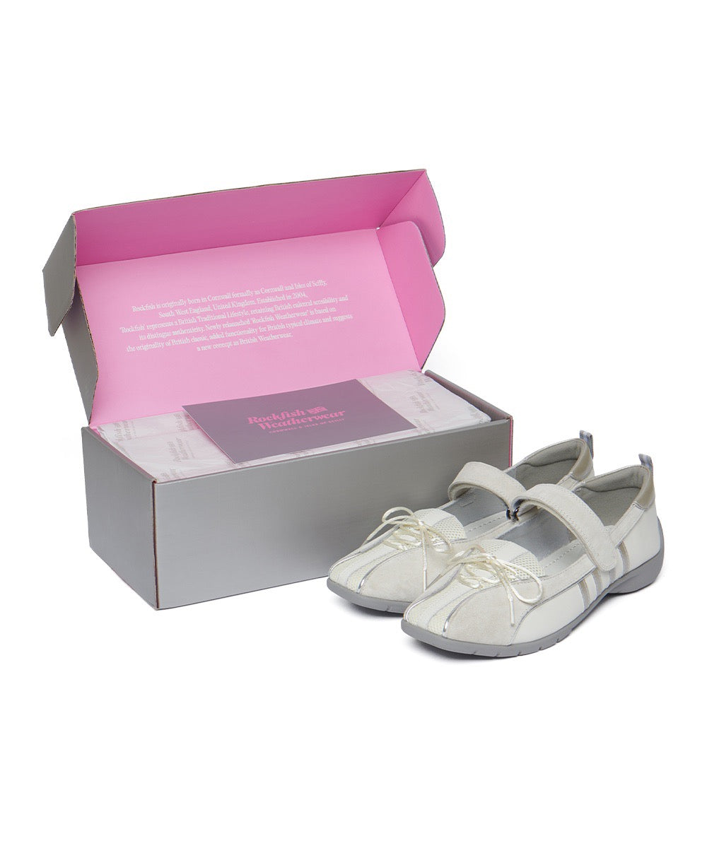 รองเท้าผ้าใบ BLISS VELCRO SNEAKERS - LIGHT GREY