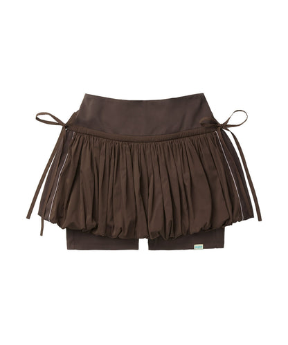 BALLOON SKIRT-PANTS - BROWN