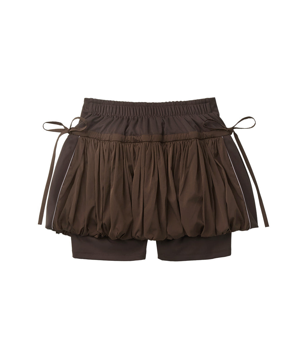 BALLOON SKIRT-PANTS - BROWN