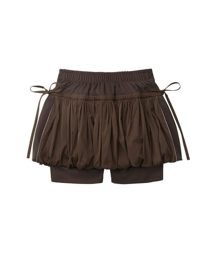 BALLOON SKIRT-PANTS - BROWN