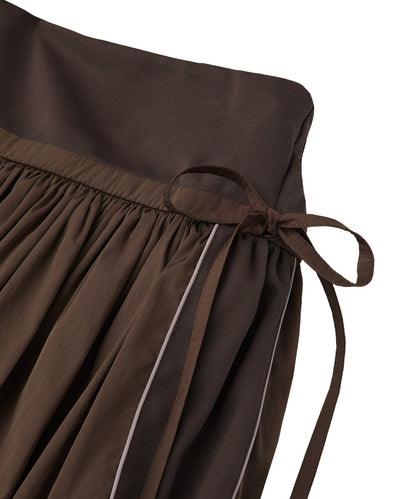 BALLOON SKIRT-PANTS - BROWN