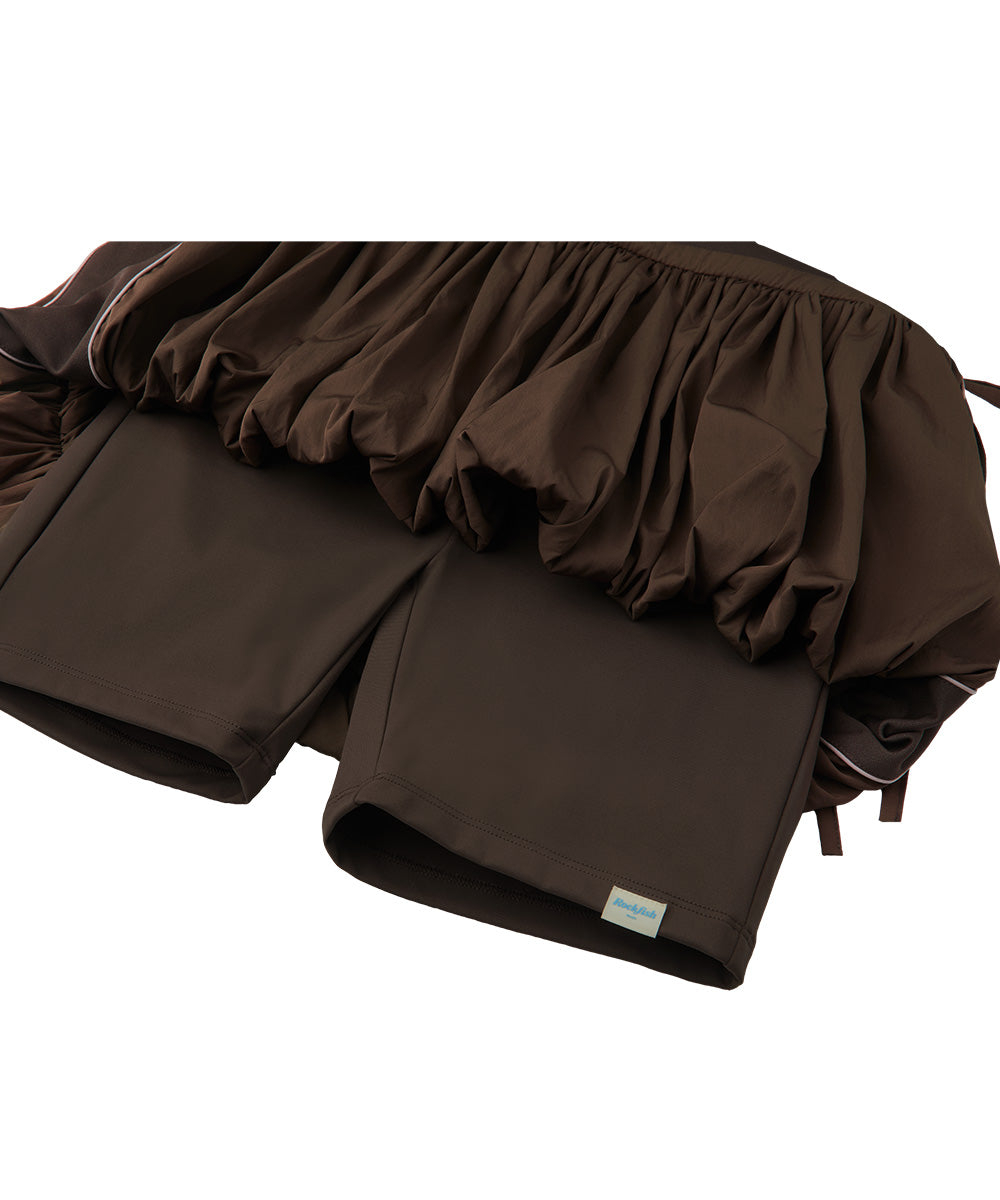 BALLOON SKIRT-PANTS - BROWN