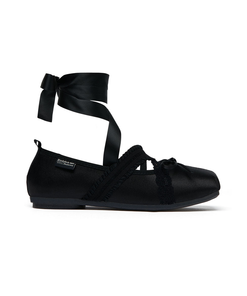 รองเท้าแมรี่เจน BANDING BALLET FLAT - BLACK