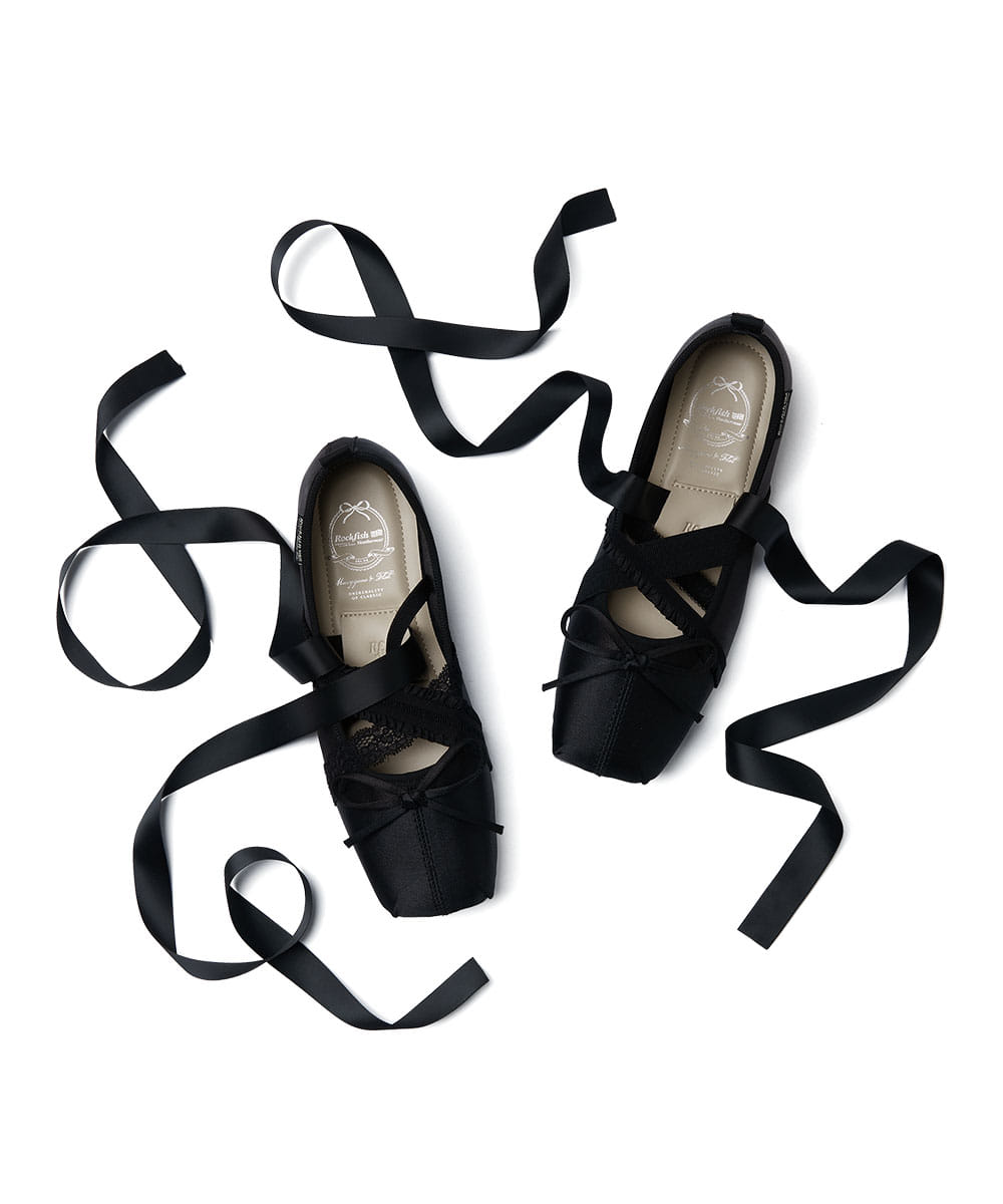 รองเท้าแมรี่เจน BANDING BALLET FLAT - BLACK