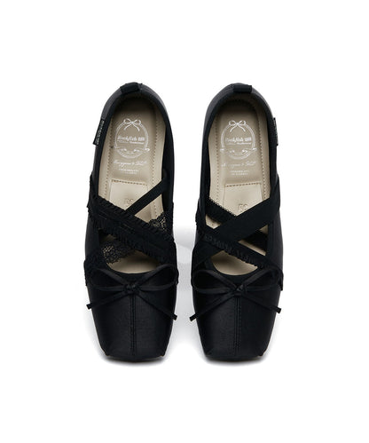 รองเท้าแมรี่เจน BANDING BALLET FLAT - BLACK