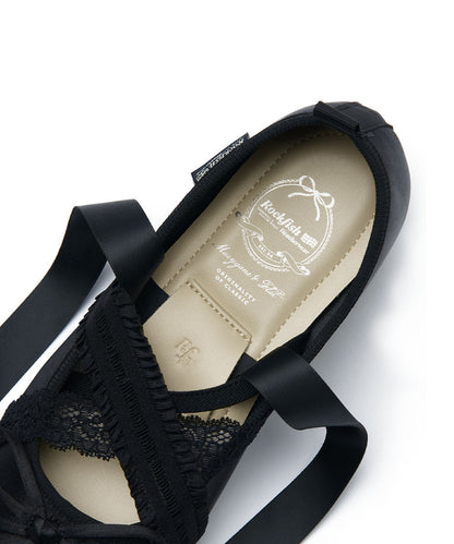 รองเท้าแมรี่เจน BANDING BALLET FLAT - BLACK