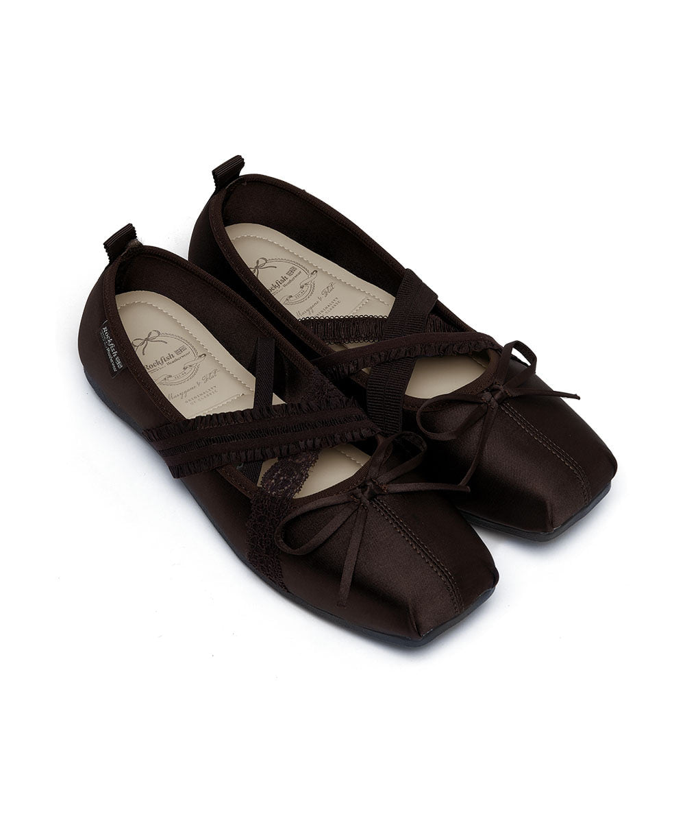 รองเท้าแมรี่เจน BANDING BALLET FLAT - BROWN