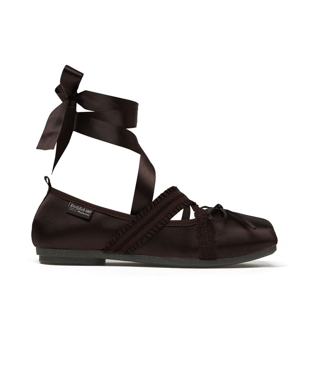 รองเท้าแมรี่เจน BANDING BALLET FLAT - BROWN