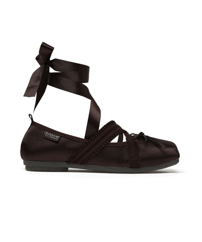 รองเท้าแมรี่เจน BANDING BALLET FLAT - BROWN